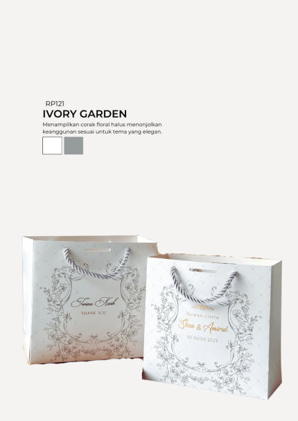 Floral Paper Bag - Ivory Garden