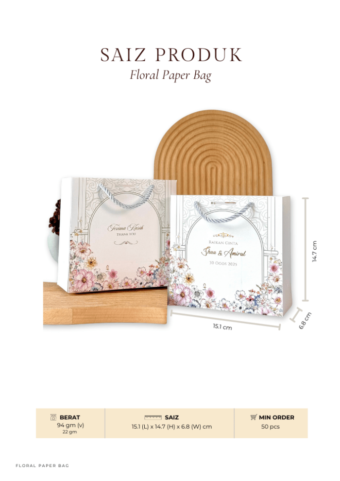Floral Paper Bag - Petite Garden - Image 4