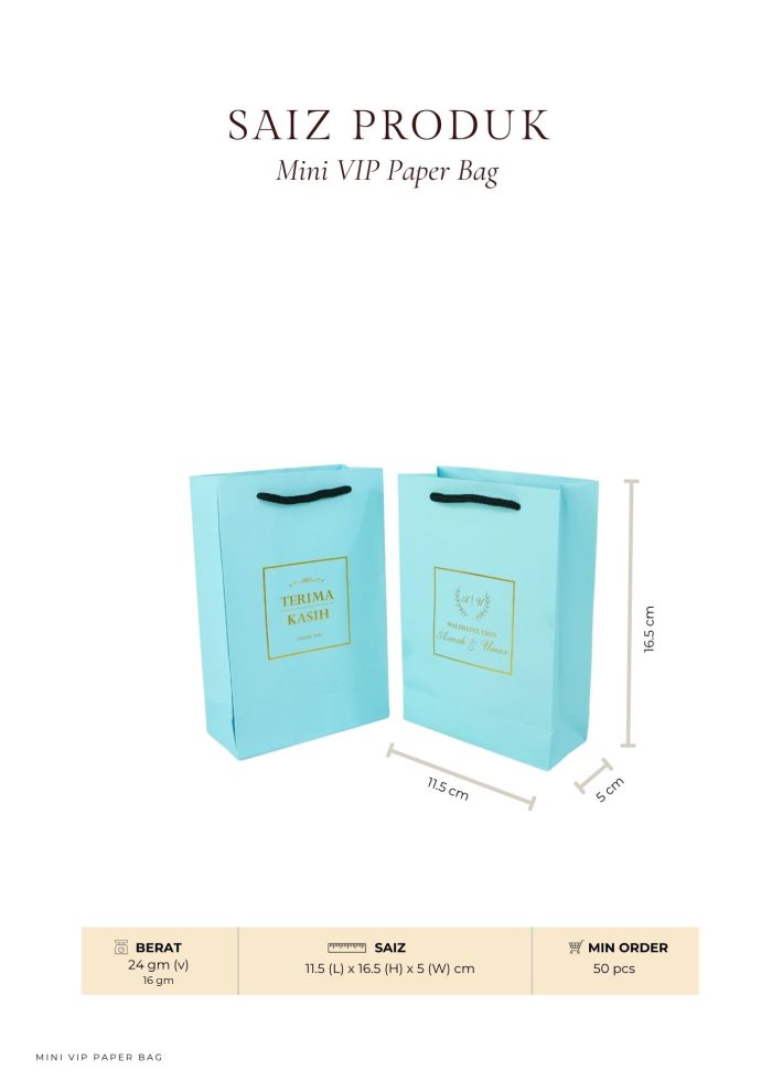 VIP Mini Paper Bag - Gold Emerald Green - Image 4