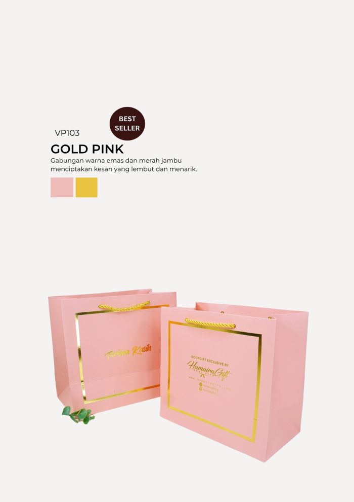 Exclusive VIP Paper Bag - Gold Pink - Image 1