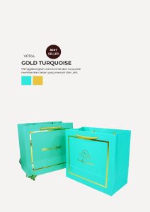 Exclusive VIP Paper Bag - Gold Turquoise