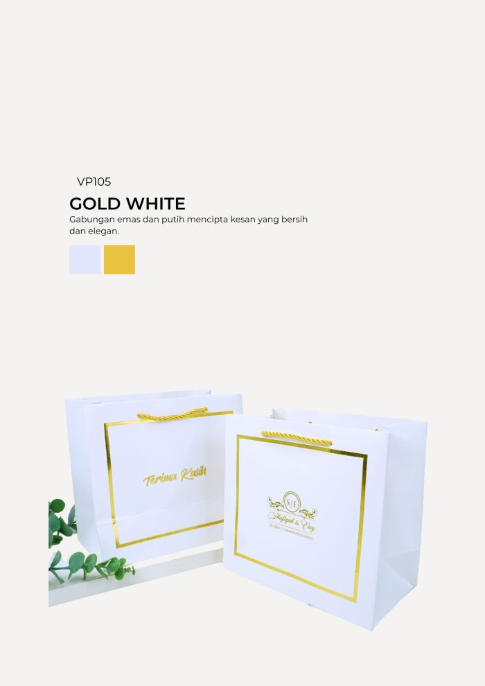 Exclusive VIP Paper Bag - Gold White - Image 1