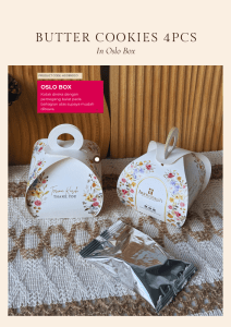 Butter Cookies 4pcs in Oslo Box - Pink Wildflower - Image 2