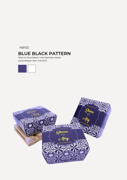 Choc Moist In Nara Box - Blue Black Pattern