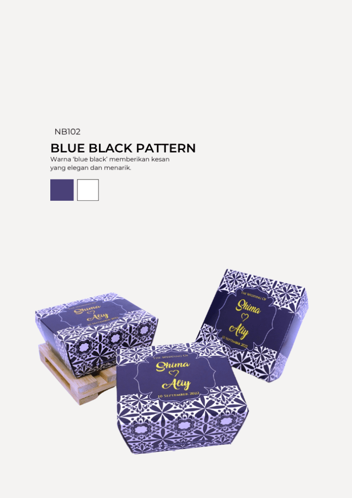 Choc Moist In Nara Box - Blue Black Pattern - Image 1