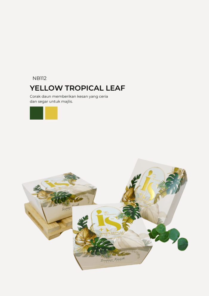 Choc Moist In Nara Box - Yellow Tropical Leaf - Image 1