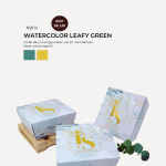 Choc Moist In Nara Box - Watercolor Leafy Green
